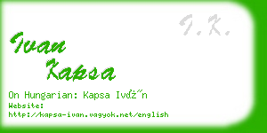 ivan kapsa business card